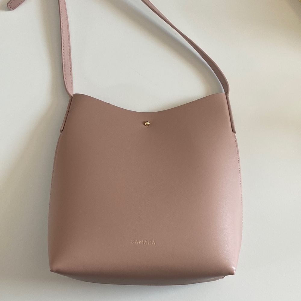 Vegan leather crossbody bag.